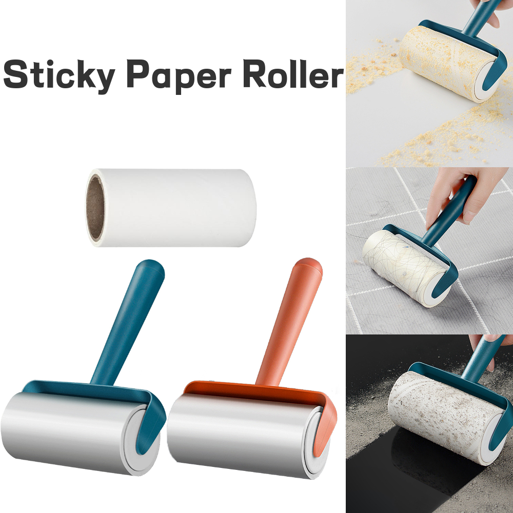 Sticky Paper Roller Super Sticky Clothes Lint Rolling Remover Sofa Fabric Pet Hair Dust Fuzz Removal Roller Cleaning Brush