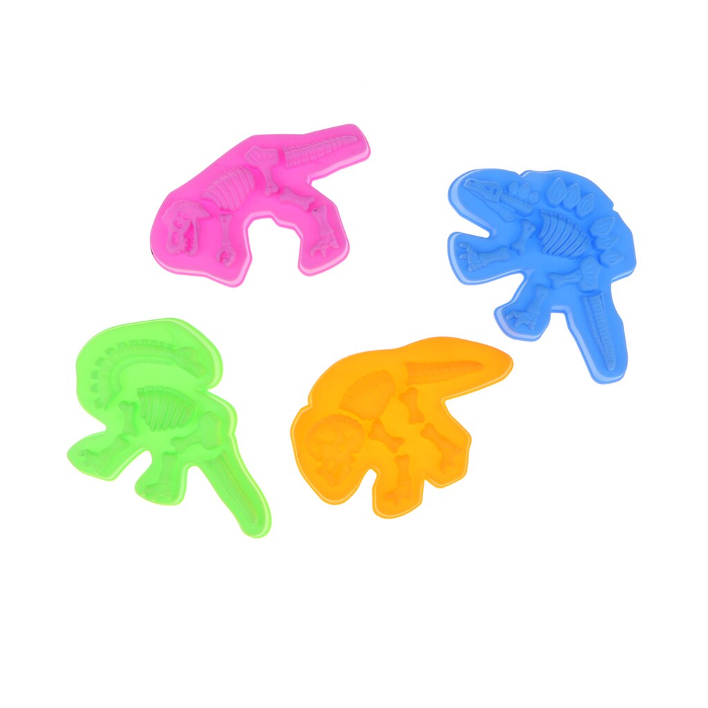 Zestaw 4 plastikowych szkielet dinozaura piasek formy plaża piasek Box zabawka dla dzieci zabawa