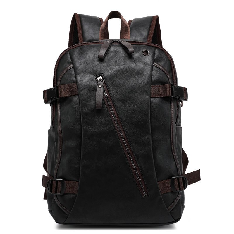 Homme huile cire cuir sac à dos hommes sac à dos décontracté & sacs de voyage Western College Style homme sacs à dos Mochila Zip hommes imperméable à l'eau: DSR00600CO