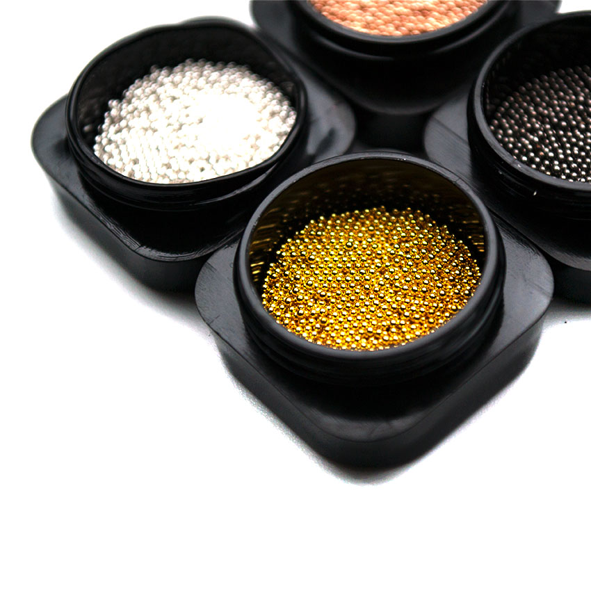 0.8mm 3d metal mikroperler rustfrit stål til negle tilbehør guld negle perler mikro nail art dekorationer nitter mjz 2079