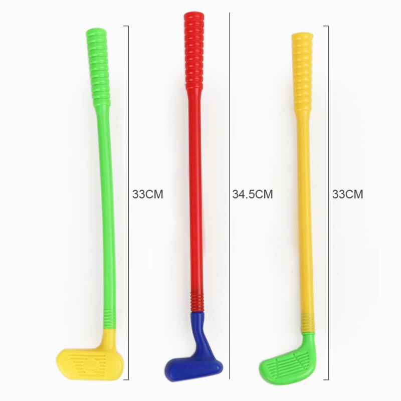 Nyligen barn golf plast leksak set golfklubbor bollar inomhus utomhus fritid sport set fif 66