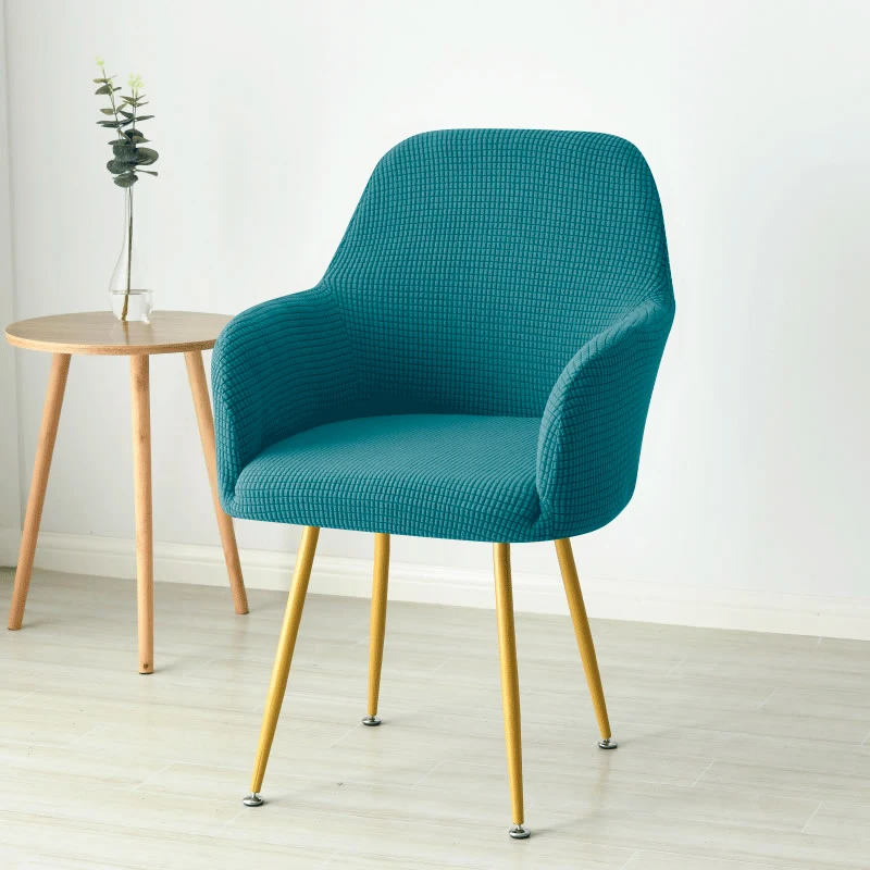 Funda para silla curvada nórdica, fundas para sillón con acento alto inclinado de LICRA Jacquard, fundas para sofá de maquillaje para comedor, cafetería y Bar: Transparente