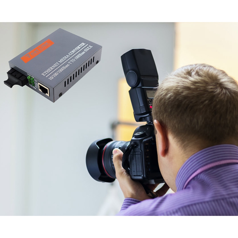 Single-Mode Dual-Core Gigabit Dual-Fiber Optical Fiber Transceiver Photoelectric Converter,Black