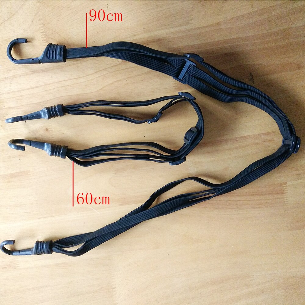 Motorsykkel bagasje nett strikk snorker hjelm tau 60cm 90cm med spenne kroker stropper elastisk tau surring belte kabelbånd belte