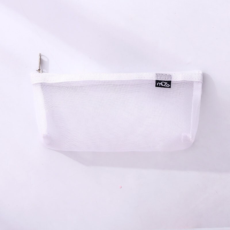 Simple Transparent Mesh Pencil Case Office Student Pencil Cases Nylon Kalem Kutusu School Supplies Pen Box Astuccio Scuola