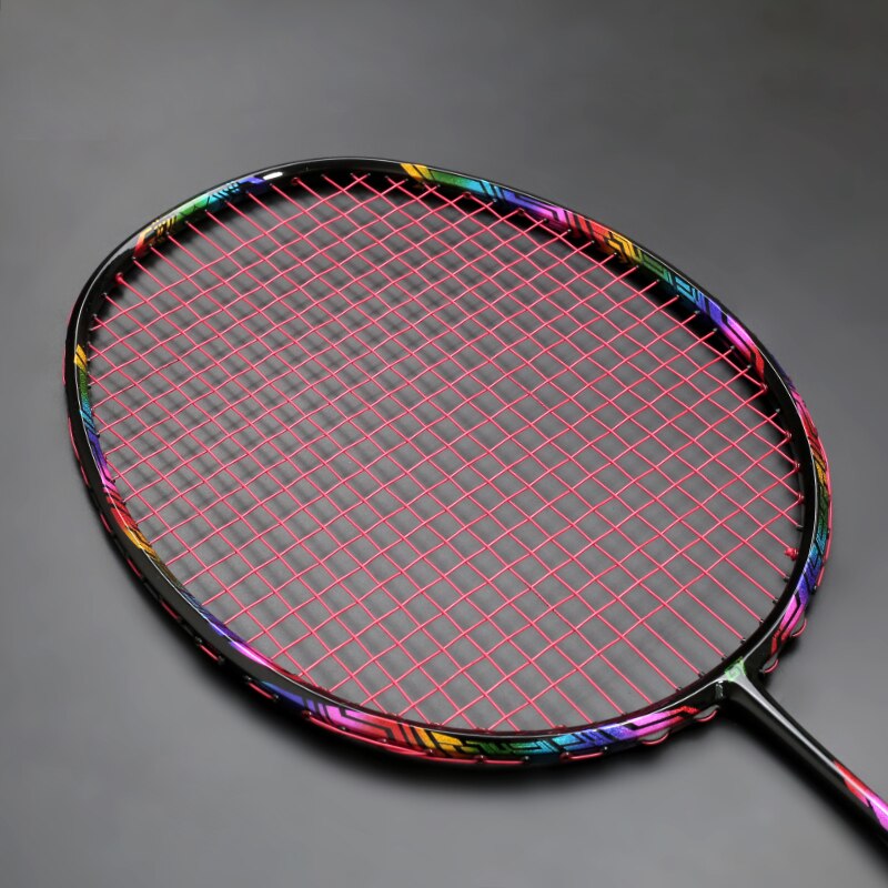 Max Tension 32LBS G4 Strung Badminton Rackets Full Carbon Fiber Training Racquet Ultralight 4U 80g Bag Speed Sports: Red