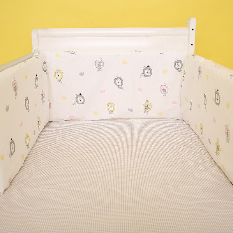 U-Shaped Baby Bed Crib Bumper Detachable Cotton Newborn Bed Bumpers 180cm Length Infant Safe Fence Line Cot Protector Cushion: wu cai shi zi