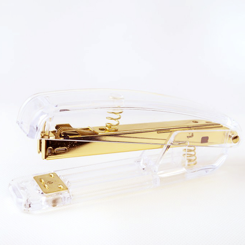 Rose Gold Metal Manual Stapler Transparent Acrylic Stapler NO.10 Durable Gold Color Stapler 4000pcs Staples: gold stapler