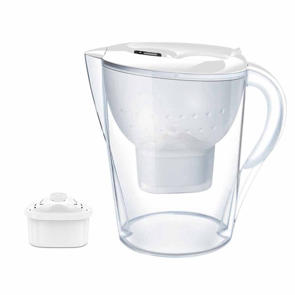 Water Filter Antioxidant Luchtreiniger Actieve Koolstof Ketel Huishouden Keuken Water Jug Pitcher Fles Purifier 3.5L Blauw Paars: WHITE