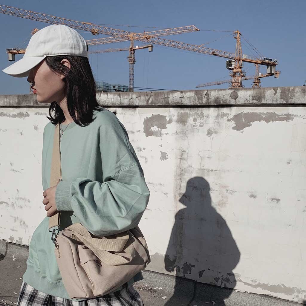 OCARDIAN Vrouwen Tas vrouwen effen draagbare canvas tas eenvoudige schoudertas Casual crossbody tassen voor vrouwen Messenger Bags S19