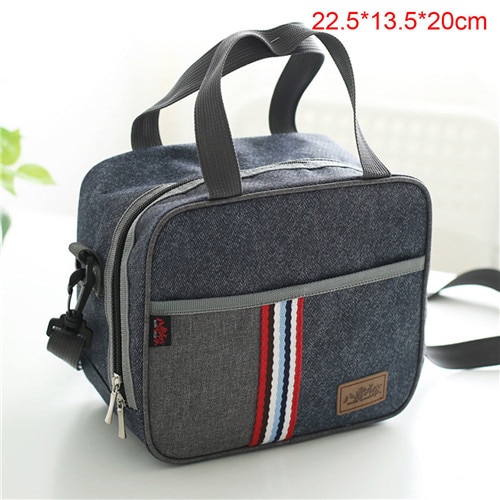 Style Large Capacity Insulated Lunch Bag Tote Men Women Travel Picnic Portable Cold Food Thermal Cooler Bag: C
