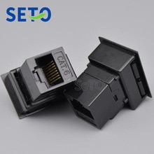 SeTo RJ45 Cat6 Network Lan Plug Module Black RJ45 Cat6 Keystone For Wall Plate Socket