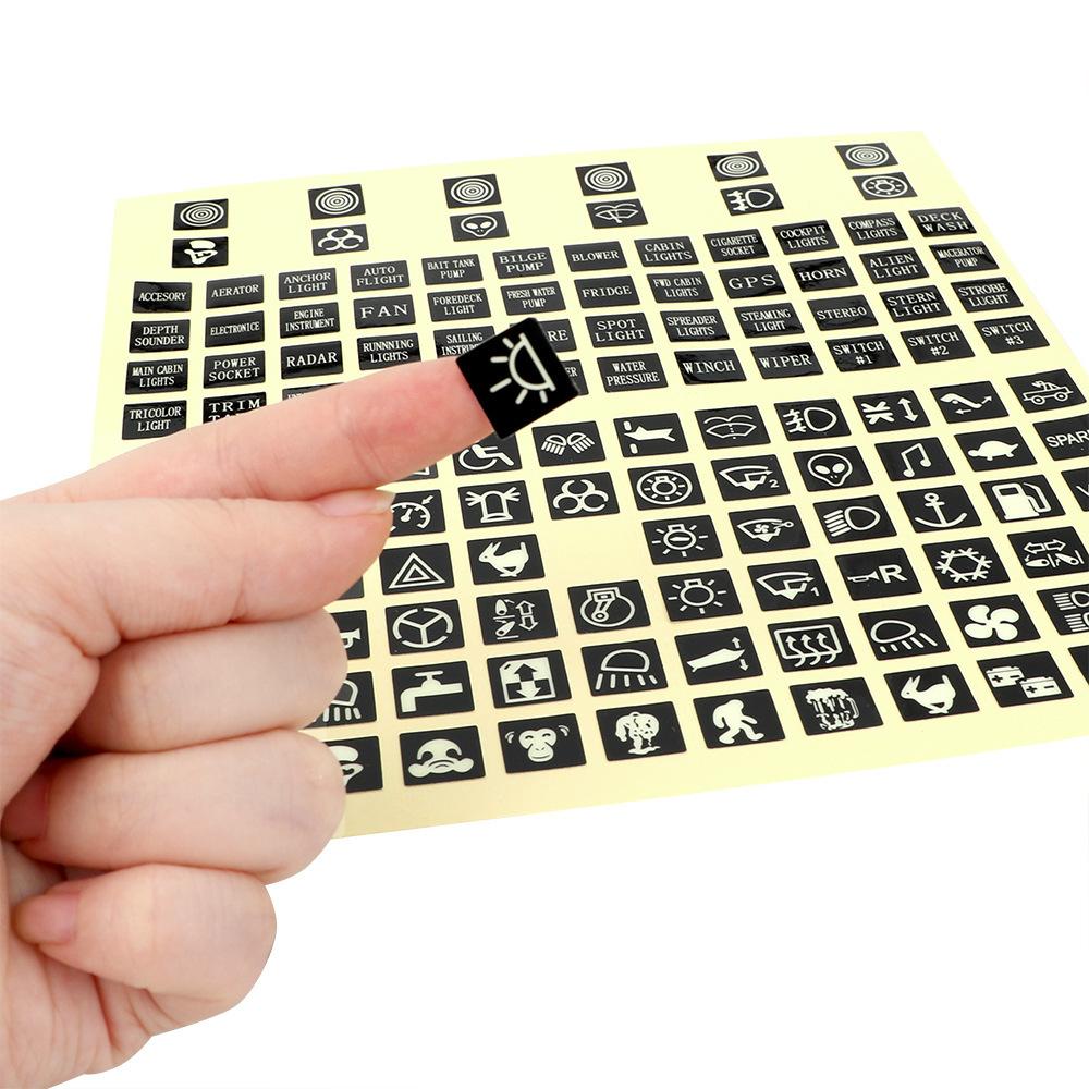 Car Sticker Window Button Circuit Panel Decal Truck Instrument Decoration Rocker Switch Label PVC Luminous Decals Car Styling