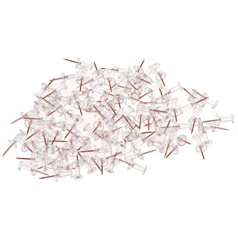 100Pcs Transparant Rose Gold Push Pins Thumb Punaise Board Pins Tekening Foto Muur Studs Kantoor Schoolbenodigdheden