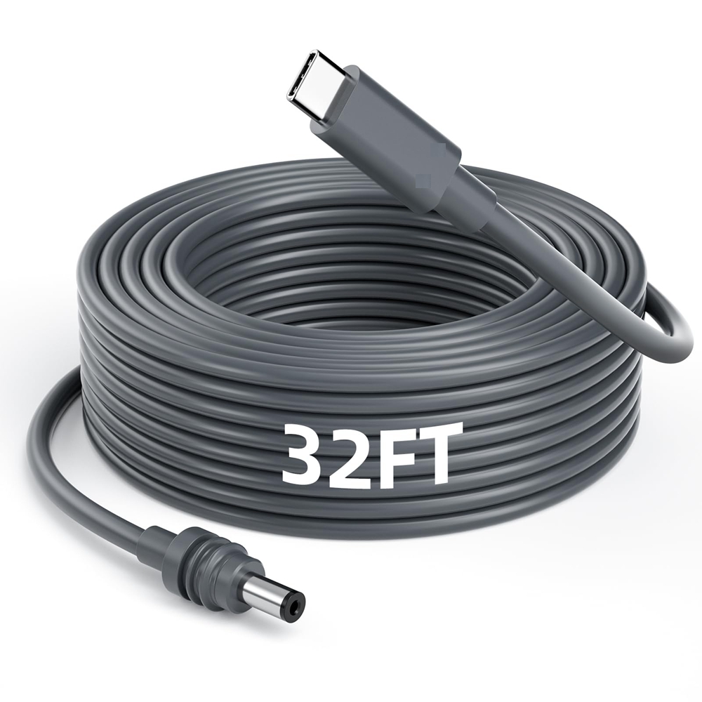 Cabo de alimentação tipo C para Starlink Mini 1-10M Entrada USB C para cabo de alimentação DC externo à prova d'água 18AWG Barrel Jack