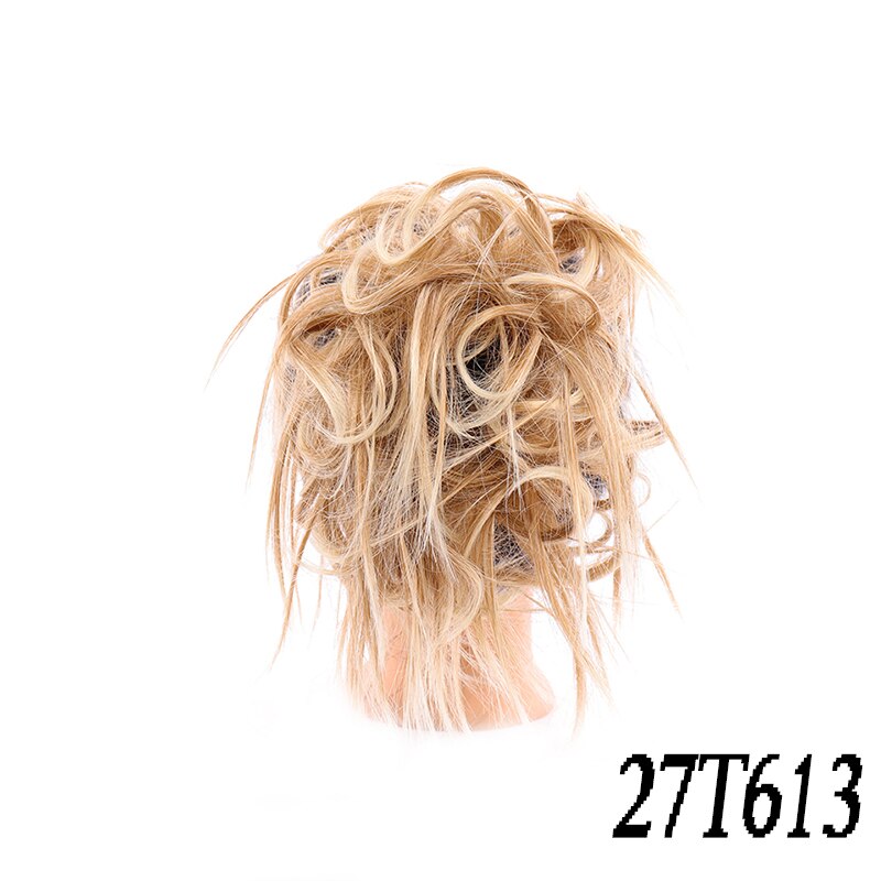 Xuanguang syntetisk rörig chignon munk gary brun färg hår bulle pad elastisk hår rep gummiband hårförlängningar: 27 t 613