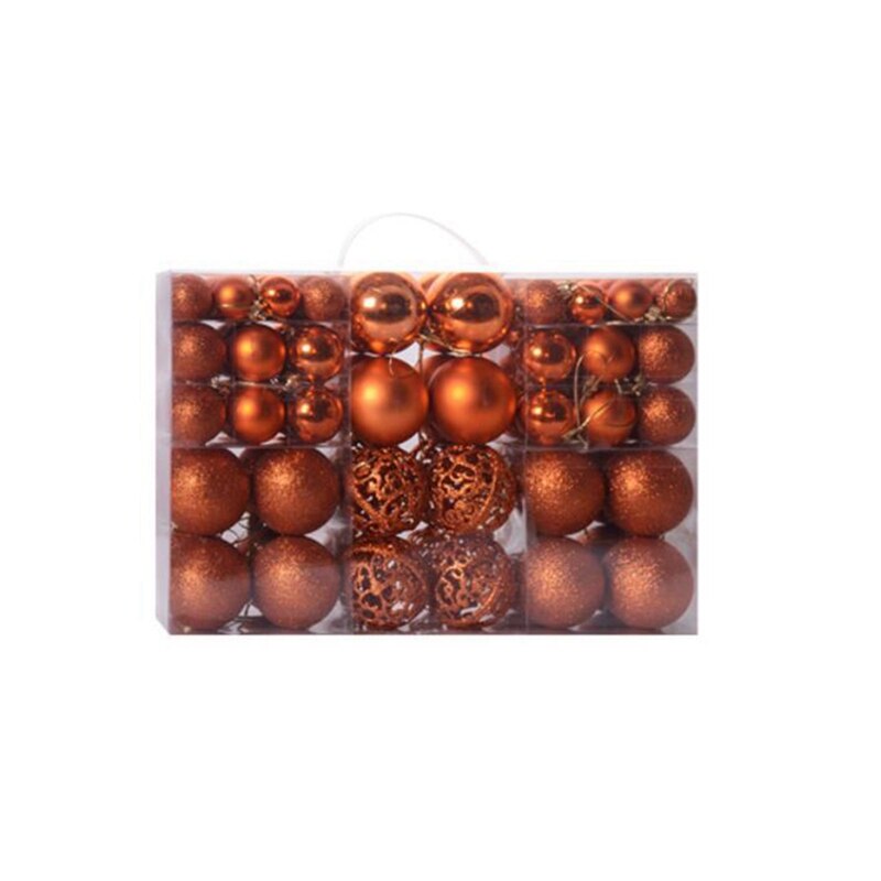 100 stuks/doos kerstbal boxset beschikbaar kerstboomversiering: Bronzen