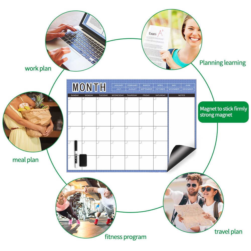 Magnetische Wöchentlich Monatlich Planer Kühlschrank Magnet Kinder Täglichen Gute Gewohnheit Lästige Pflicht Diagramm Studie Plan Kalender Zeichnung Graffiti Whiteboard