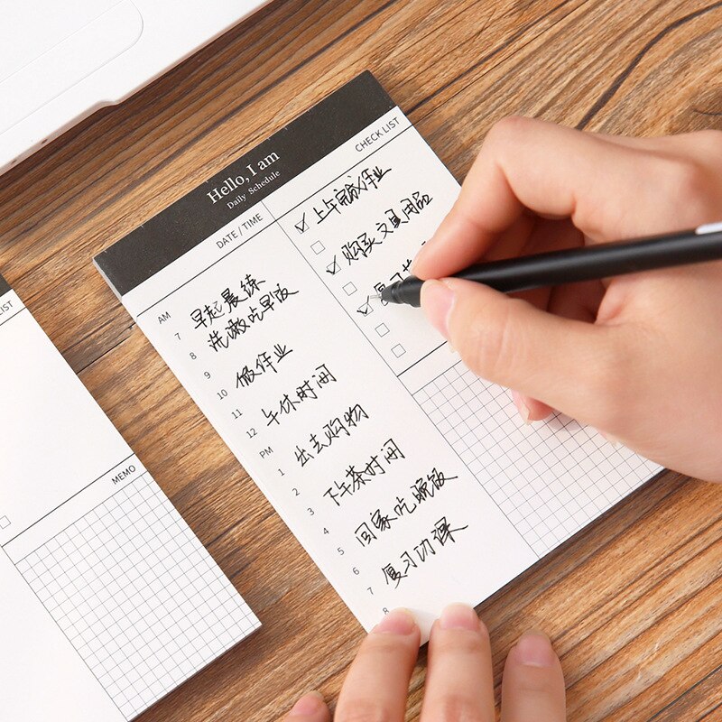 Desktop daily check list, 12.4 x 8.5 cm 50 sheets 80 GSM, daily planner office&school supplies