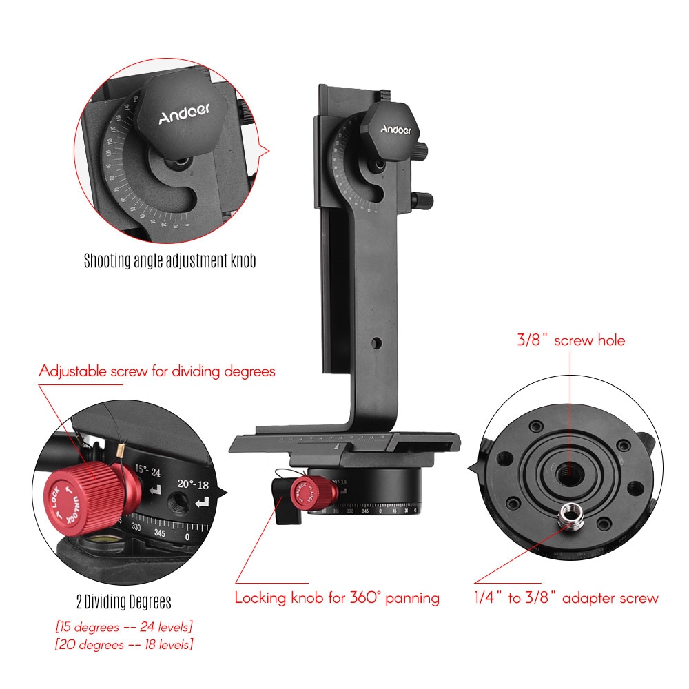 720 度パノラマヘッドパノラマサポートスタンドジンバル三脚ボール雲台一眼レフカメラビデオカメラ