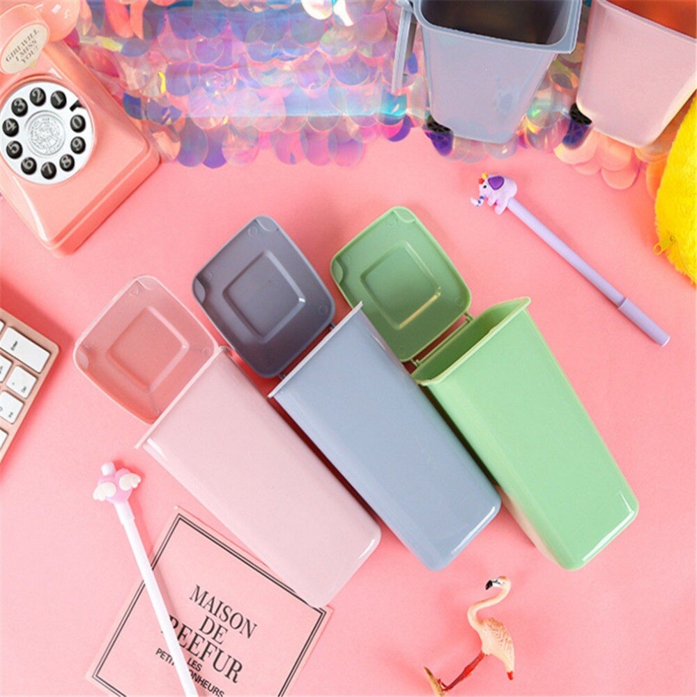 Mini filet poubelle forme porte-stylo en plastique papier paniers Tube barils pour enfant accessoires de bureau Prullenbak