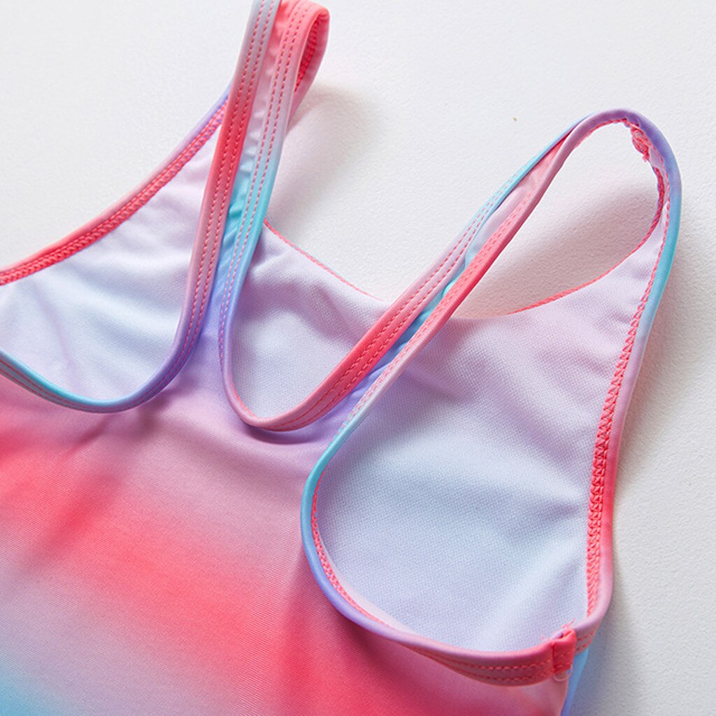 Toddler Baby Kids Girls Stripe Rainbow Swimwear Swimsuit Beach Romper Clothes baby swimwear child summer swimwear kids girl