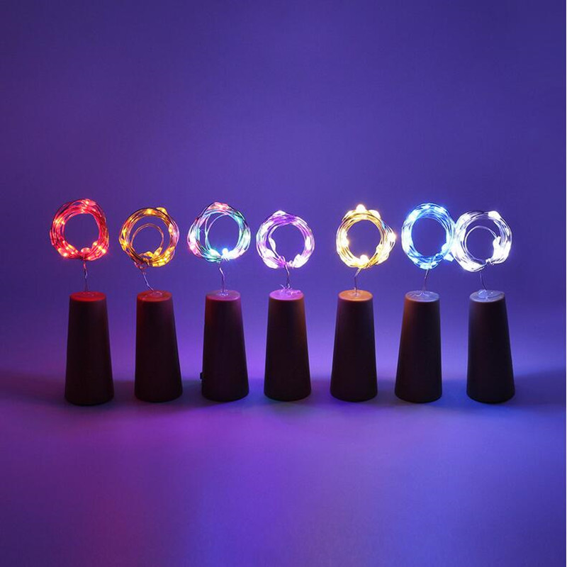 Zilveren koperdraad fleskurk stop led-lichtsnoer huisdecoratie 75cm lengtes gloeiend feest bruiloft verjaardag