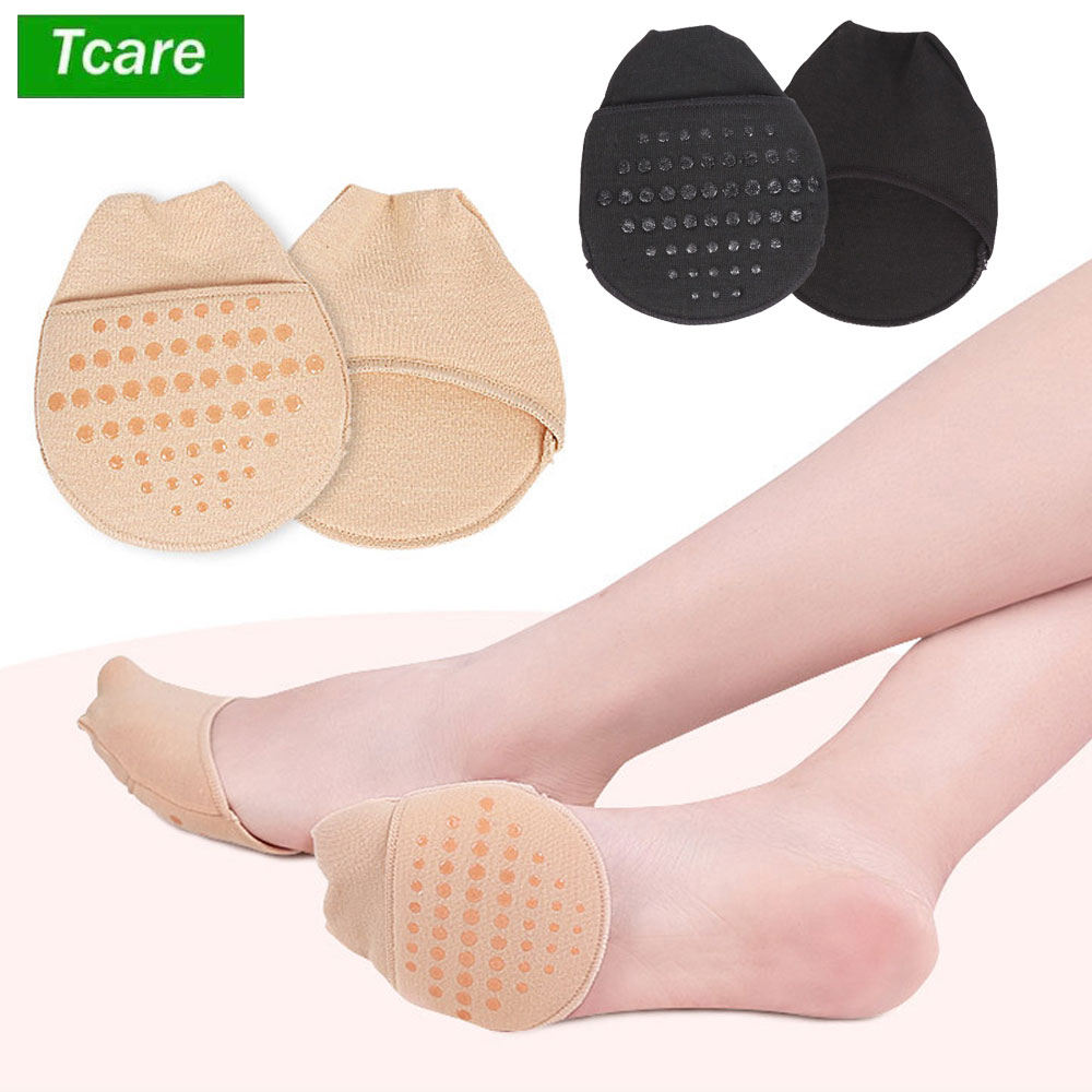 1 par de calcetines invisibles para el cuidado de los pies para mujer con relleno para el dedo del pie, calcetines con forro, parte inferior antideslizante para tacones altos