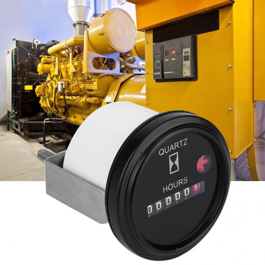 Hour Meter Universal High Accuracy Sealed Quartz Timer Counter Mechanical Hour Meter Gauge DC6-80V Hour Meter Counter Timer