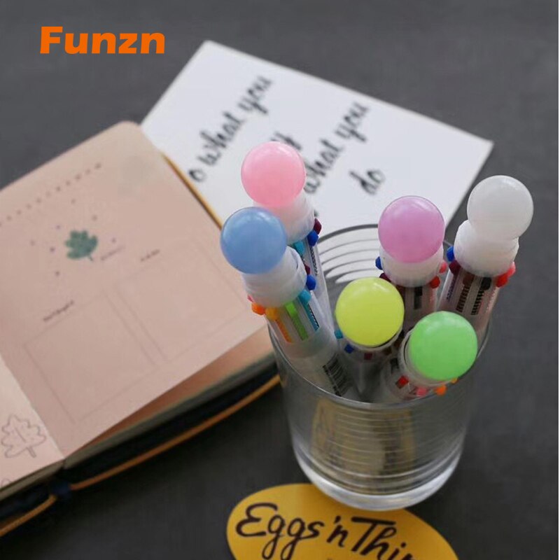 Funzn 0.5 mm 10 colors ballpoint pens for writing Chancellery simple office school supplies ball pen luxury nurses