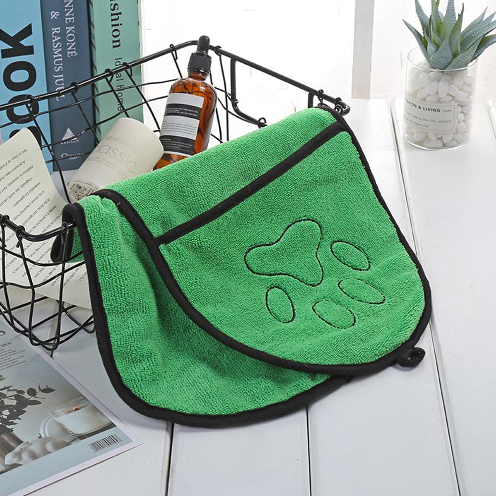 AsyPets Dog Cat Bath Towel Super Absorbent Microfiber Towel Soft Pet Supply 23*65cm