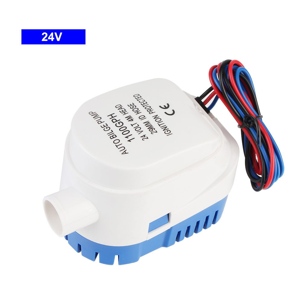 Med bryter båt nedsenkbar lensepumpe likestrøm elektrisk marine vannpumpe automatisk 12v 24v volt 1100 gph: 24v