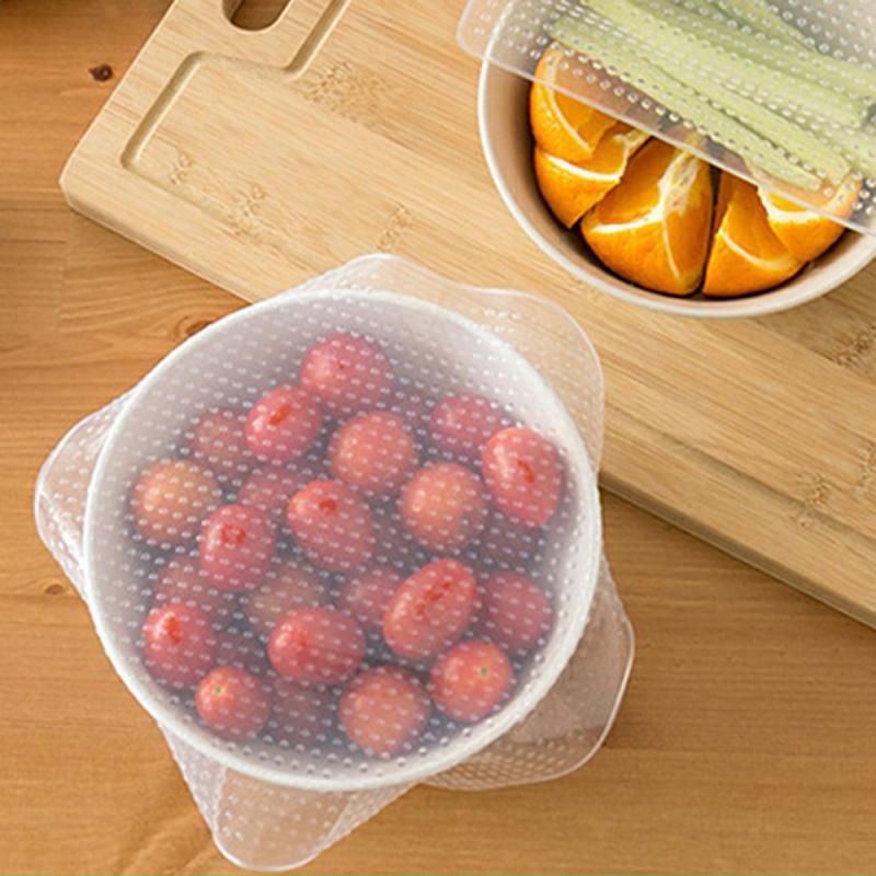 1 Set Silicone Food Wraps Reusable Keeping Food Fresh Saran Wrap Bowl Pot Seal Vacuum Cover Stretch Lid Kitchen Accessories