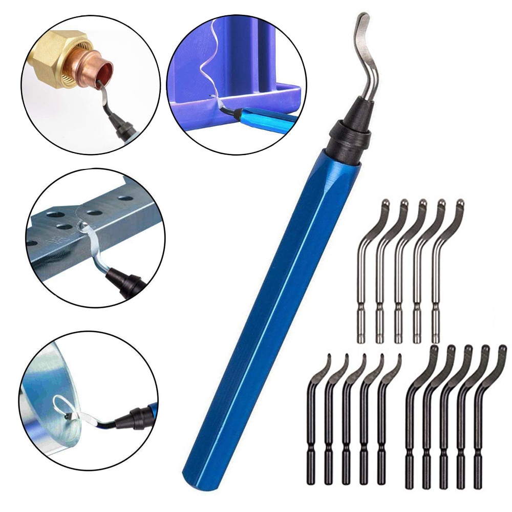 Deburring Tool with 15 Extra High Speed Steel Blades Works on Metal Resin PVC and 3D Printed Plastic Edges Copper Resin Art Work