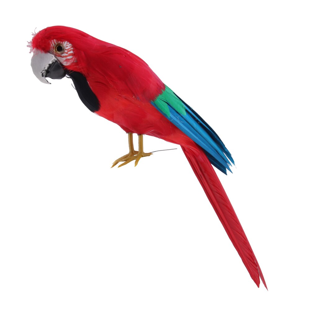 Realistic Plastic Parrot Garden Statue Birds Sculpture Patio Lawn