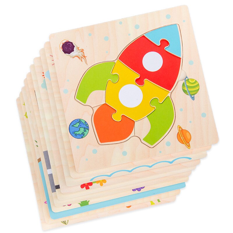 15*15cm dziecko drewniane zabawki zwierząt/ruchu Puzzle Jigsaw dla małych dzieci 1-3 lat stare chłopcy i dziewczęta wczesna nauka zabawka edukacyjna prezent