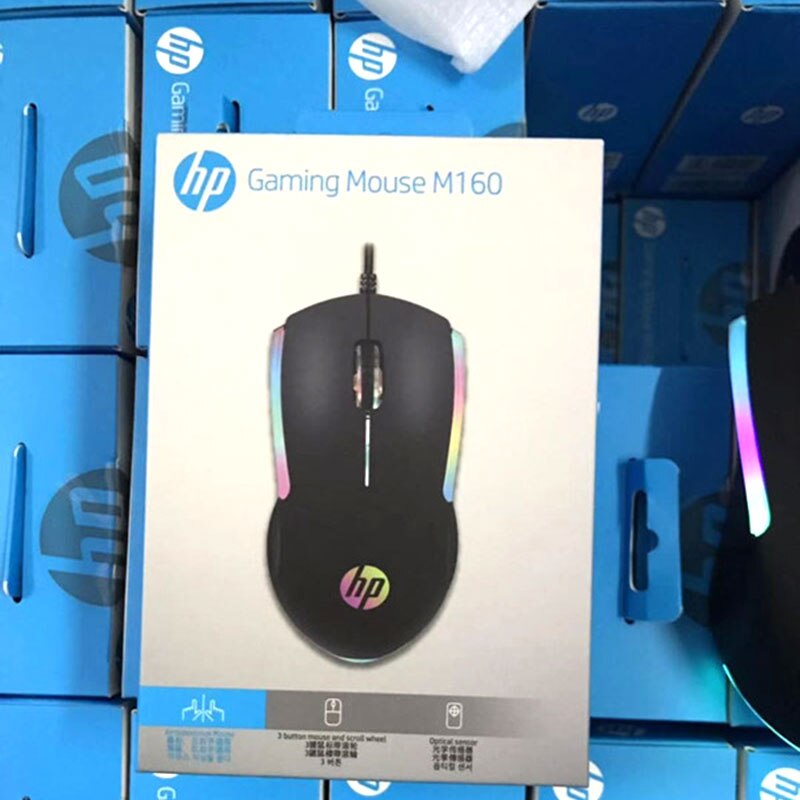 Promotional RGB Mouse HP USB Wired Gaming Mice M160 Optical DPI 1000 3D Ergonomik Gamer Mouse for Computer Laptop
