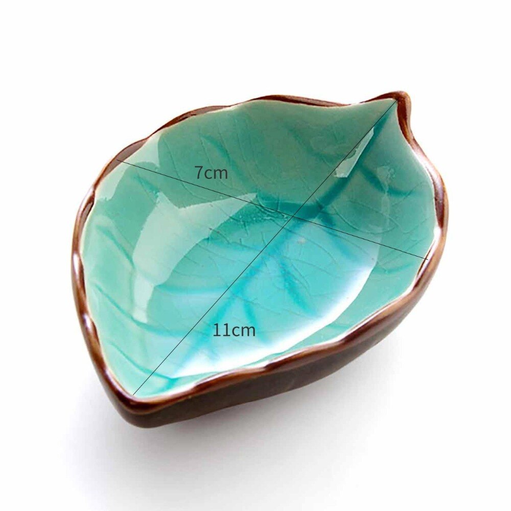 OTHERHOUSE Leaf Shape Ceramic Plate Seasoning Sauce Dish Snack Desser Plates Sushi Dishes Flavor Tray Kitchen Tableware Saucer