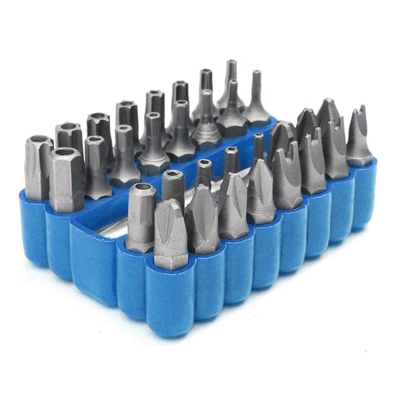 Security Bit 33Pcs Set Tamper Proof Torx Spanner Screwdriver Star Hex Holder Rod