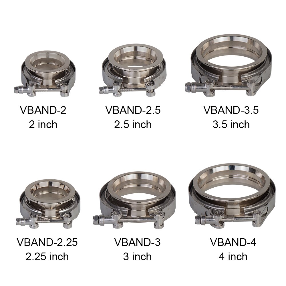 304 Rvs 2 2.5 3 3.5 4 V-Band Klem 3 Inch V-Band 4 Inch Uitlaat flens 76Mm Turbo Uitlaat Vband V Klemmen Kits