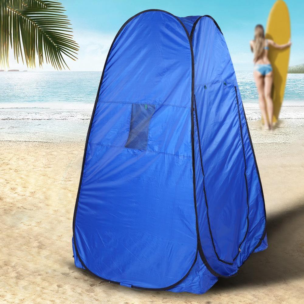 Portable Privacy Shower Toilet Camping Pop Up Tent Camouflage/UV function Outdoor Bath Dressing Tent/Photography Tent Blue