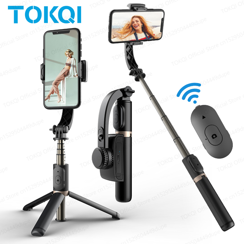 Q08 Gimbal Stabilizer for Smartphone Mobile Video Stabilizer Bluetooth Selfie Stick Tripod Live Vertical Shooting Bracket