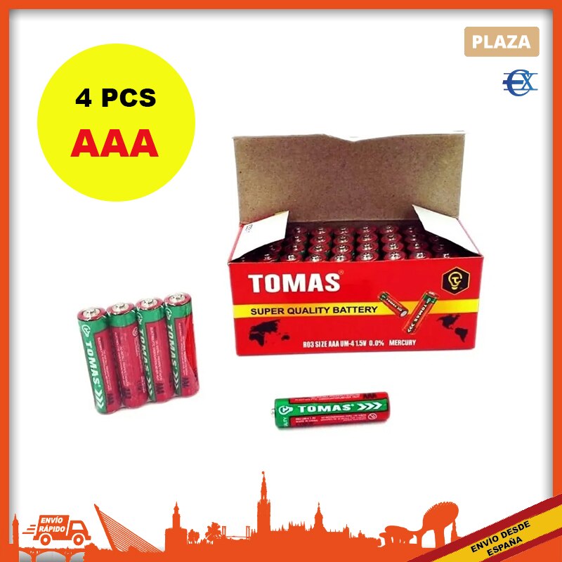 Euroxanty®| Aaa Batterijen | Pack 4 | Aaa Batterij | Aaa Batterij | Kleine Batterijen | Aaa Batterij | Aaa batterijen | Vierkante Spanje