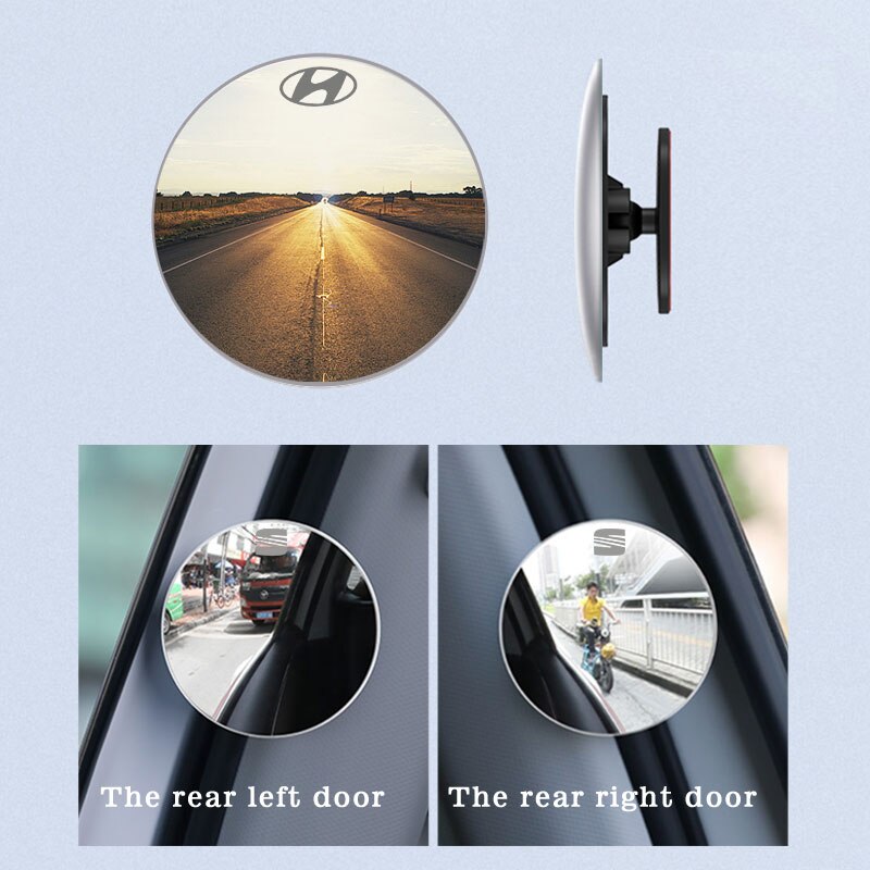 Materiale spejl 304 rustfrit stål bil spejl 360 ° roterende auto bakspejl til hyundai tucson  ix35 accessori