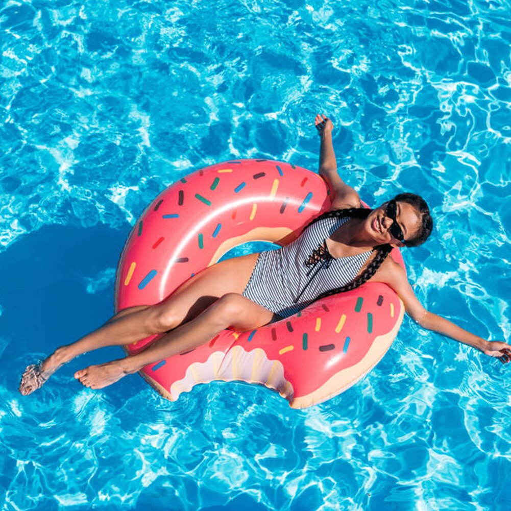 Donut inflable para niños y adultos, flotador seguro para piscina, actividades al aire libre, , ecológico, Círculo de natación
