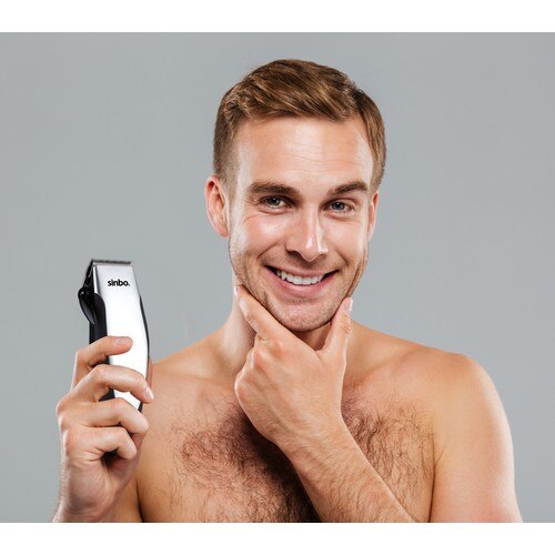 Sinbo SHC-4392 – lame de tondeuse à cheveux en acier à haute teneur en carbone • moteur à courant alternatif • bouton marche/arrêt • commande de lame réglable