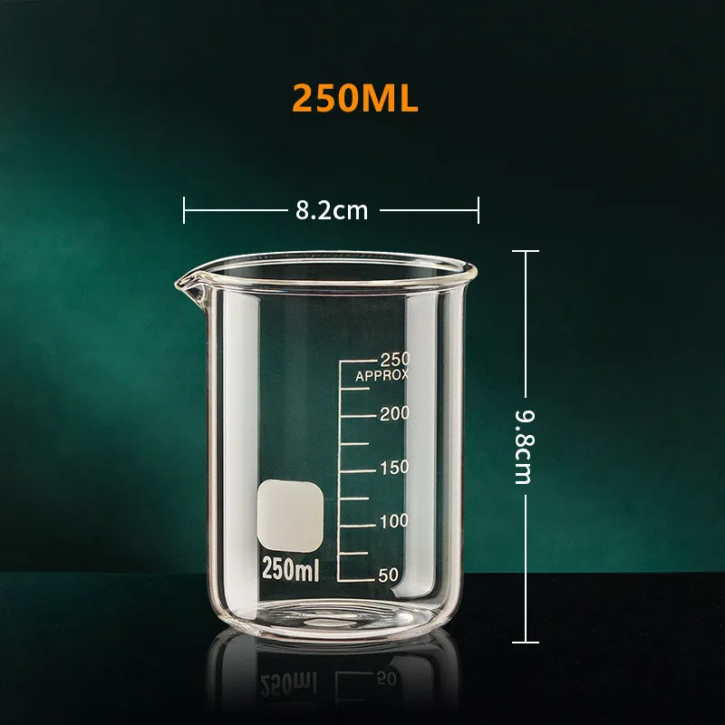 50/100/150/250/500/1000 ml Glas Messbecher Klar GraduatCup Hitzebeständige Becher küche Backen Werkzeuge: Dark Khaki