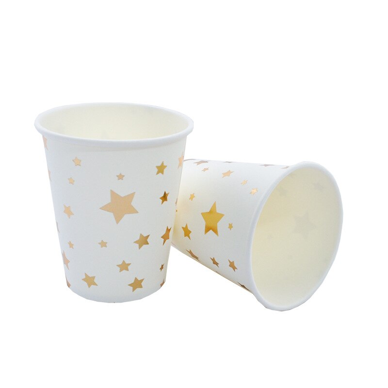 Wegwerp Servies Bruiloft Decoratie 8 Pcs/1 Pack Effen Kleur Vijfpuntige Ster Papier Lade Verjaardagsfeestje Decoraties kids: 8PCS