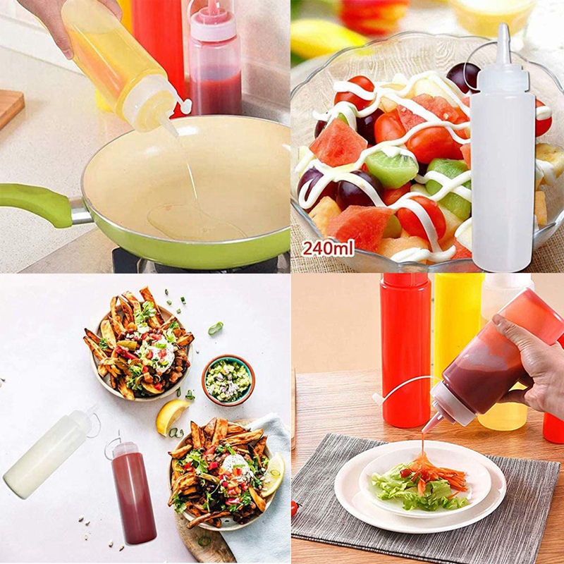 10 pakker  av 8- unse pressespraykrydderflasker til krydder, ketchup, grillmat, krydder
