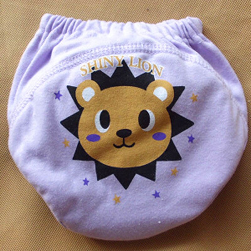Learning Baby Training Pants Baby Toilet Training Underwear Practice Pants Isolation Urine Breathable Waterproof Cotton Washable: Purple lion / 95cm